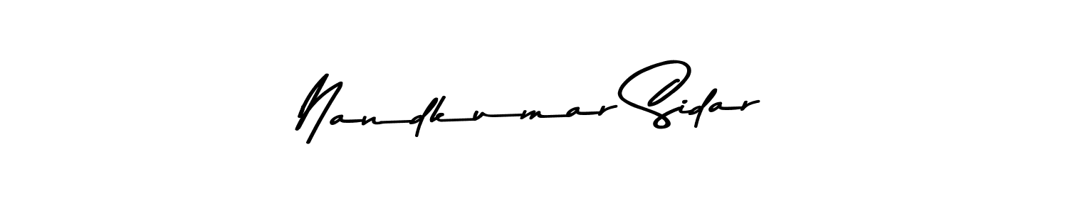 Make a beautiful signature design for name Nandkumar Sidar. With this signature (Asem Kandis PERSONAL USE) style, you can create a handwritten signature for free. Nandkumar Sidar signature style 9 images and pictures png