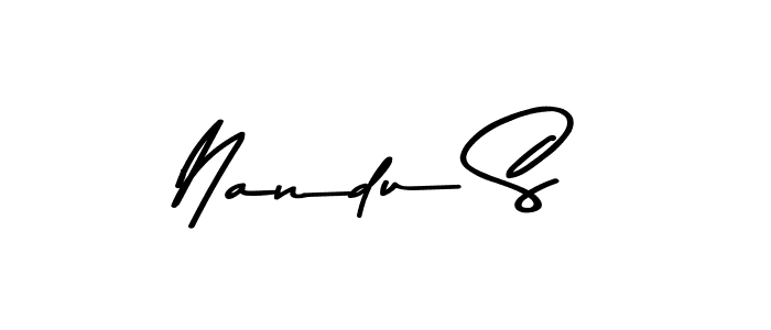 Use a signature maker to create a handwritten signature online. With this signature software, you can design (Asem Kandis PERSONAL USE) your own signature for name Nandu S. Nandu S signature style 9 images and pictures png