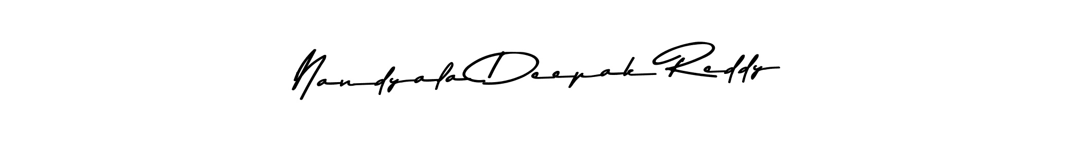 How to make Nandyala Deepak Reddy name signature. Use Asem Kandis PERSONAL USE style for creating short signs online. This is the latest handwritten sign. Nandyala Deepak Reddy signature style 9 images and pictures png