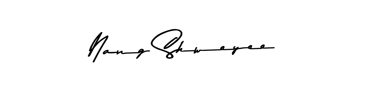 Create a beautiful signature design for name Nang Shweyee. With this signature (Asem Kandis PERSONAL USE) fonts, you can make a handwritten signature for free. Nang Shweyee signature style 9 images and pictures png