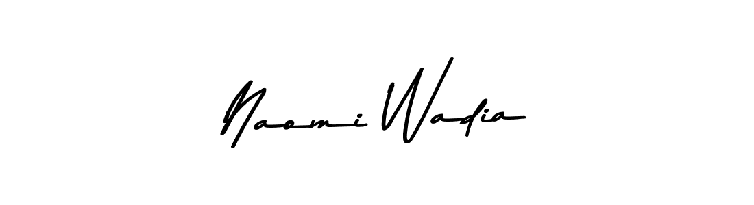 How to make Naomi Wadia name signature. Use Asem Kandis PERSONAL USE style for creating short signs online. This is the latest handwritten sign. Naomi Wadia signature style 9 images and pictures png