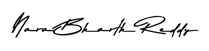 A classic penmanship look for Nara Bharth Reddy. The Asem Kandis PERSONAL USE font brings timeless elegance and confidence to every signed document. Nara Bharth Reddy signature style 9 images and pictures png