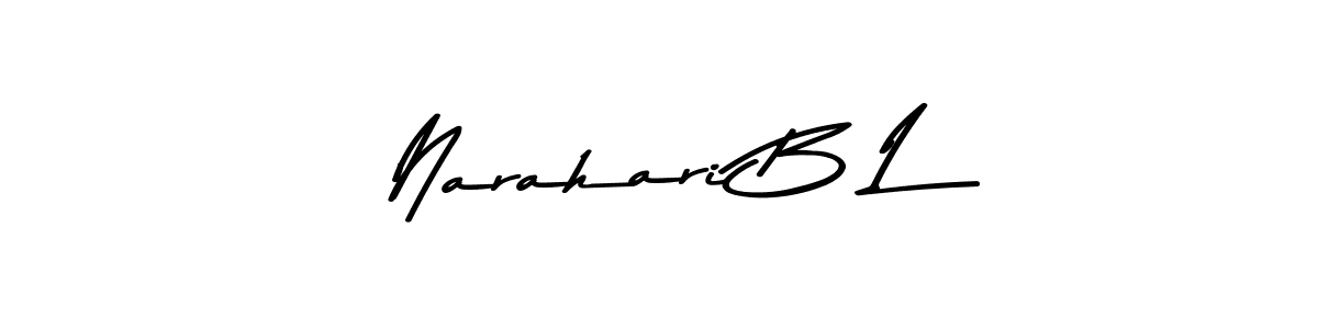 Similarly Asem Kandis PERSONAL USE is the best handwritten signature design. Signature creator online .You can use it as an online autograph creator for name Narahari B L. Narahari B L signature style 9 images and pictures png