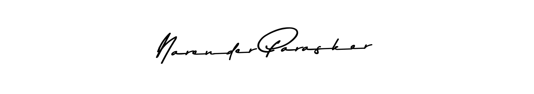 How to make Narender Parasker name signature. Use Asem Kandis PERSONAL USE style for creating short signs online. This is the latest handwritten sign. Narender Parasker signature style 9 images and pictures png