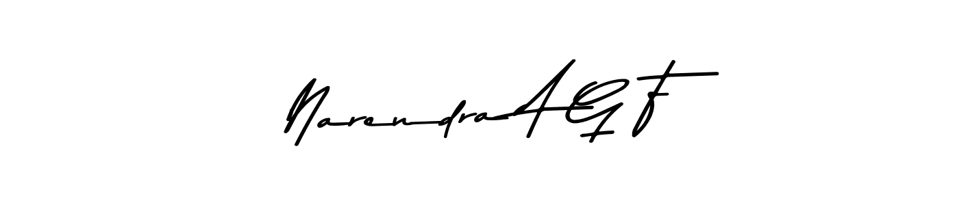Make a beautiful signature design for name Narendra A G F. With this signature (Asem Kandis PERSONAL USE) style, you can create a handwritten signature for free. Narendra A G F signature style 9 images and pictures png