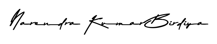 Give your name Narendra Kumar Birdiya an exquisite flair with the Asem Kandis PERSONAL USE script font. Ideal for contracts, resumes, and formal letterheads. Narendra Kumar Birdiya signature style 9 images and pictures png