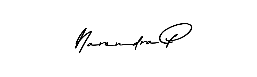 Make a beautiful signature design for name Narendra P. With this signature (Asem Kandis PERSONAL USE) style, you can create a handwritten signature for free. Narendra P signature style 9 images and pictures png