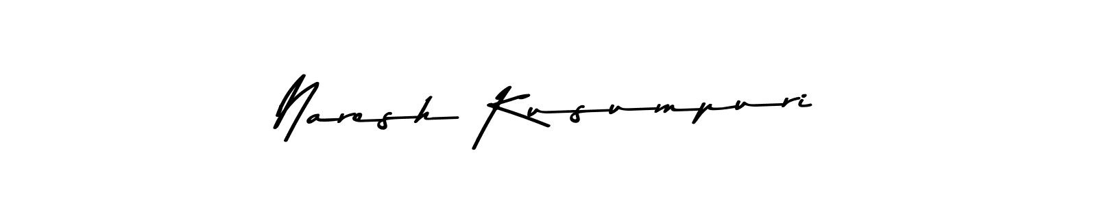 Create a beautiful signature design for name Naresh Kusumpuri. With this signature (Asem Kandis PERSONAL USE) fonts, you can make a handwritten signature for free. Naresh Kusumpuri signature style 9 images and pictures png