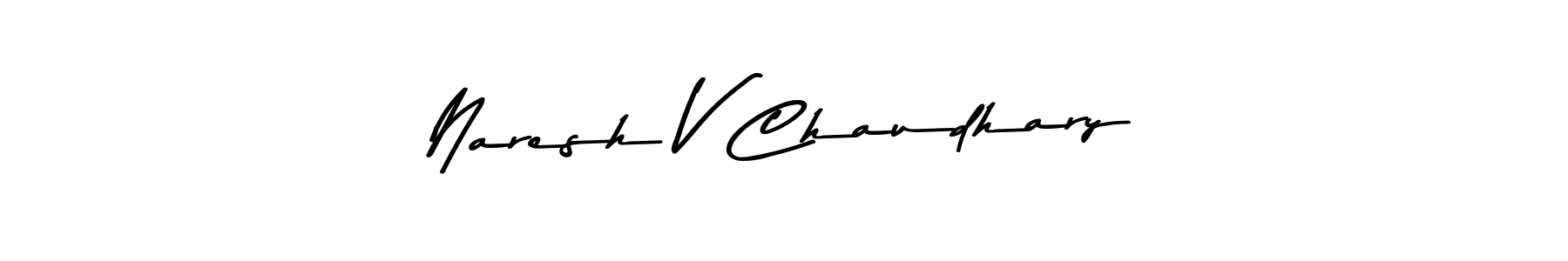 if you are searching for the best signature style for your name Naresh V Chaudhary. so please give up your signature search. here we have designed multiple signature styles  using Asem Kandis PERSONAL USE. Naresh V Chaudhary signature style 9 images and pictures png