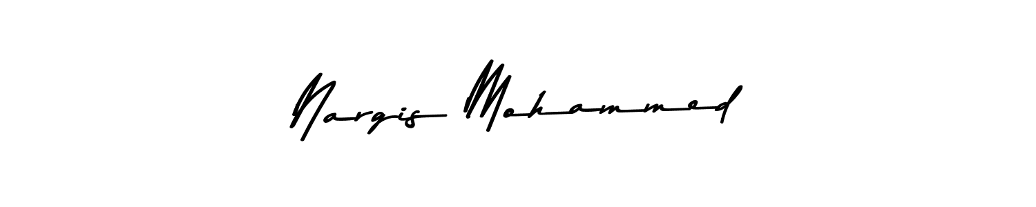 Make a beautiful signature design for name Nargis Mohammed. With this signature (Asem Kandis PERSONAL USE) style, you can create a handwritten signature for free. Nargis Mohammed signature style 9 images and pictures png