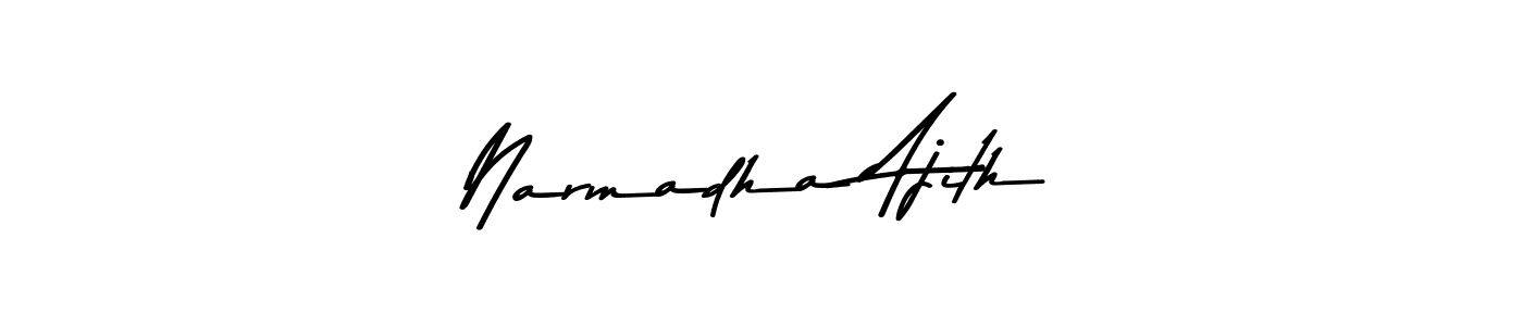 Make a beautiful signature design for name Narmadha Ajith. With this signature (Asem Kandis PERSONAL USE) style, you can create a handwritten signature for free. Narmadha Ajith signature style 9 images and pictures png