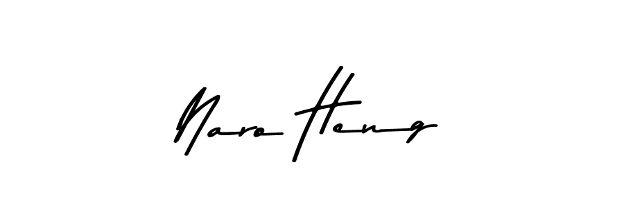 Make a beautiful signature design for name Naro Heng. With this signature (Asem Kandis PERSONAL USE) style, you can create a handwritten signature for free. Naro Heng signature style 9 images and pictures png