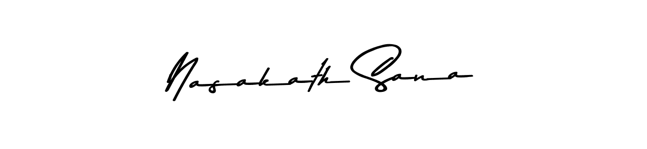 How to make Nasakath Sana name signature. Use Asem Kandis PERSONAL USE style for creating short signs online. This is the latest handwritten sign. Nasakath Sana signature style 9 images and pictures png