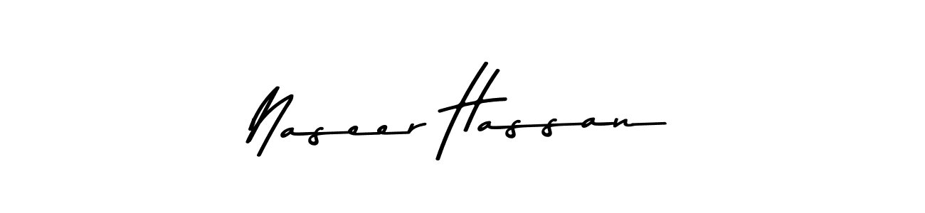 How to make Naseer Hassan name signature. Use Asem Kandis PERSONAL USE style for creating short signs online. This is the latest handwritten sign. Naseer Hassan signature style 9 images and pictures png