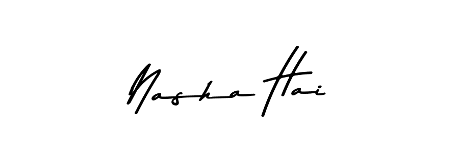 You can use this online signature creator to create a handwritten signature for the name Nasha Hai. This is the best online autograph maker. Nasha Hai signature style 9 images and pictures png