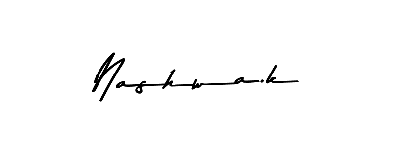 Use a signature maker to create a handwritten signature online. With this signature software, you can design (Asem Kandis PERSONAL USE) your own signature for name Nashwa.k. Nashwa.k signature style 9 images and pictures png