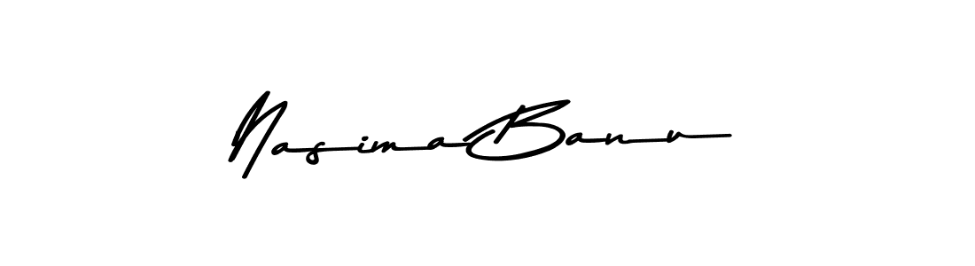 How to make Nasima Banu name signature. Use Asem Kandis PERSONAL USE style for creating short signs online. This is the latest handwritten sign. Nasima Banu signature style 9 images and pictures png