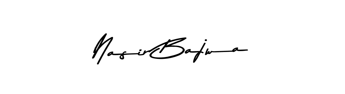 How to make Nasir Bajwa name signature. Use Asem Kandis PERSONAL USE style for creating short signs online. This is the latest handwritten sign. Nasir Bajwa signature style 9 images and pictures png