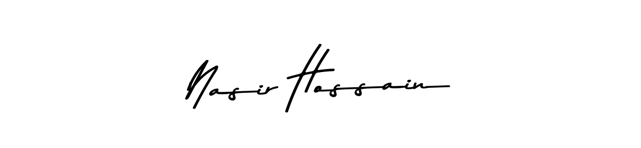 The best way (Asem Kandis PERSONAL USE) to make a short signature is to pick only two or three words in your name. The name Nasir Hossain include a total of six letters. For converting this name. Nasir Hossain signature style 9 images and pictures png