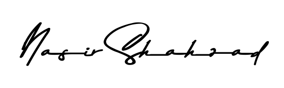 Create your official email sign-off with Nasir Shahzad name in Asem Kandis PERSONAL USE style. Crisp, clean, and perfectly legible across all screens. Nasir Shahzad signature style 9 images and pictures png