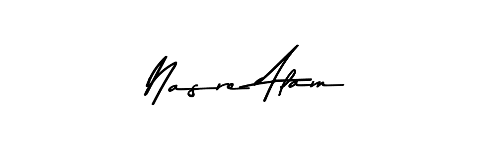 Use a signature maker to create a handwritten signature online. With this signature software, you can design (Asem Kandis PERSONAL USE) your own signature for name Nasre Alam. Nasre Alam signature style 9 images and pictures png