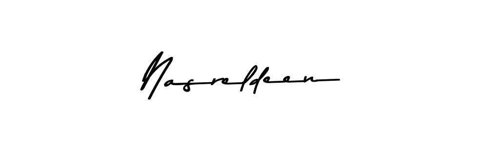 Use a signature maker to create a handwritten signature online. With this signature software, you can design (Asem Kandis PERSONAL USE) your own signature for name Nasreldeen. Nasreldeen signature style 9 images and pictures png
