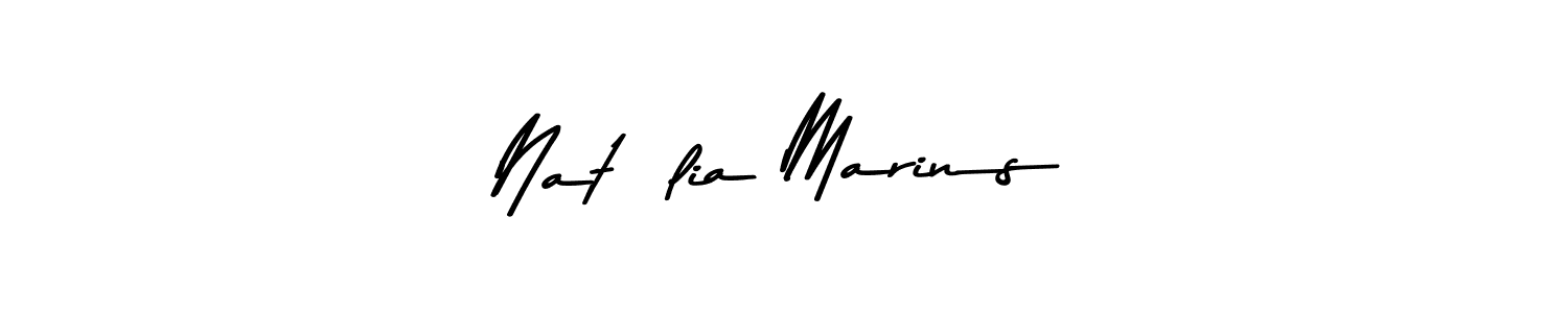 Use a signature maker to create a handwritten signature online. With this signature software, you can design (Asem Kandis PERSONAL USE) your own signature for name Natália Marins. Natália Marins signature style 9 images and pictures png
