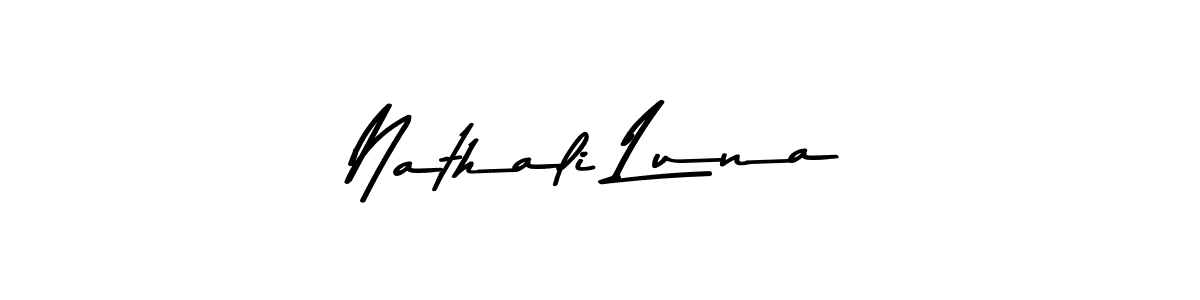 Create a beautiful signature design for name Nathali Luna. With this signature (Asem Kandis PERSONAL USE) fonts, you can make a handwritten signature for free. Nathali Luna signature style 9 images and pictures png