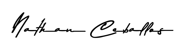 Give your name Nathan Ceballos an exquisite flair with the Asem Kandis PERSONAL USE script font. Ideal for contracts, resumes, and formal letterheads. Nathan Ceballos signature style 9 images and pictures png