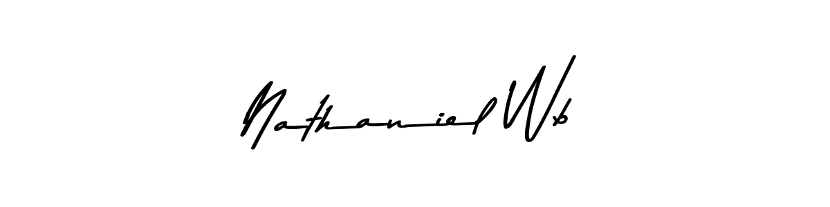 Create a beautiful signature design for name Nathaniel Wb. With this signature (Asem Kandis PERSONAL USE) fonts, you can make a handwritten signature for free. Nathaniel Wb signature style 9 images and pictures png