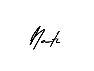 Use a signature maker to create a handwritten signature online. With this signature software, you can design (Asem Kandis PERSONAL USE) your own signature for name Nati. Nati signature style 9 images and pictures png