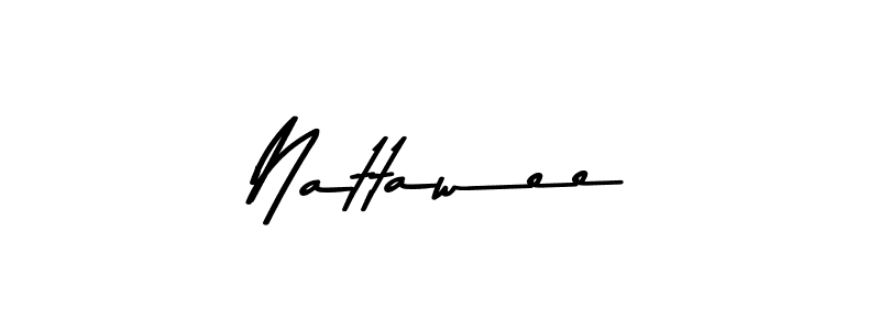 How to make Nattawee name signature. Use Asem Kandis PERSONAL USE style for creating short signs online. This is the latest handwritten sign. Nattawee signature style 9 images and pictures png