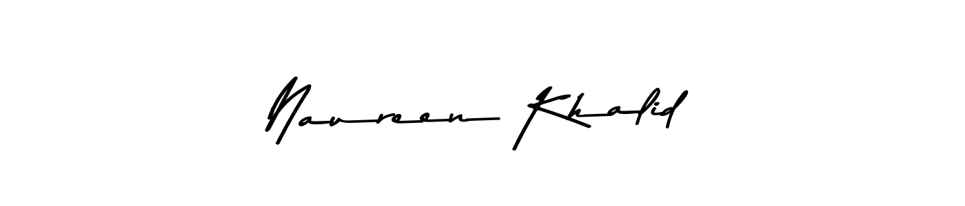 How to make Naureen Khalid name signature. Use Asem Kandis PERSONAL USE style for creating short signs online. This is the latest handwritten sign. Naureen Khalid signature style 9 images and pictures png