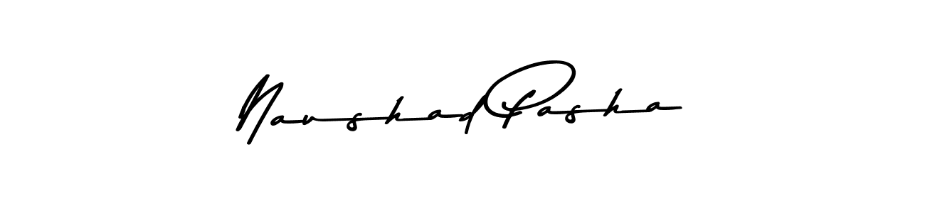 Make a beautiful signature design for name Naushad Pasha. With this signature (Asem Kandis PERSONAL USE) style, you can create a handwritten signature for free. Naushad Pasha signature style 9 images and pictures png