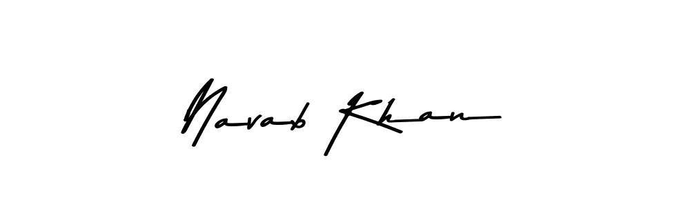 Create a beautiful signature design for name Navab Khan. With this signature (Asem Kandis PERSONAL USE) fonts, you can make a handwritten signature for free. Navab Khan signature style 9 images and pictures png