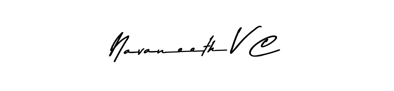 Make a beautiful signature design for name Navaneeth V C. With this signature (Asem Kandis PERSONAL USE) style, you can create a handwritten signature for free. Navaneeth V C signature style 9 images and pictures png
