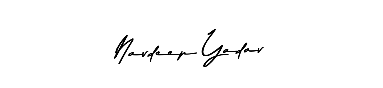 Create a beautiful signature design for name Navdeep Yadav. With this signature (Asem Kandis PERSONAL USE) fonts, you can make a handwritten signature for free. Navdeep Yadav signature style 9 images and pictures png