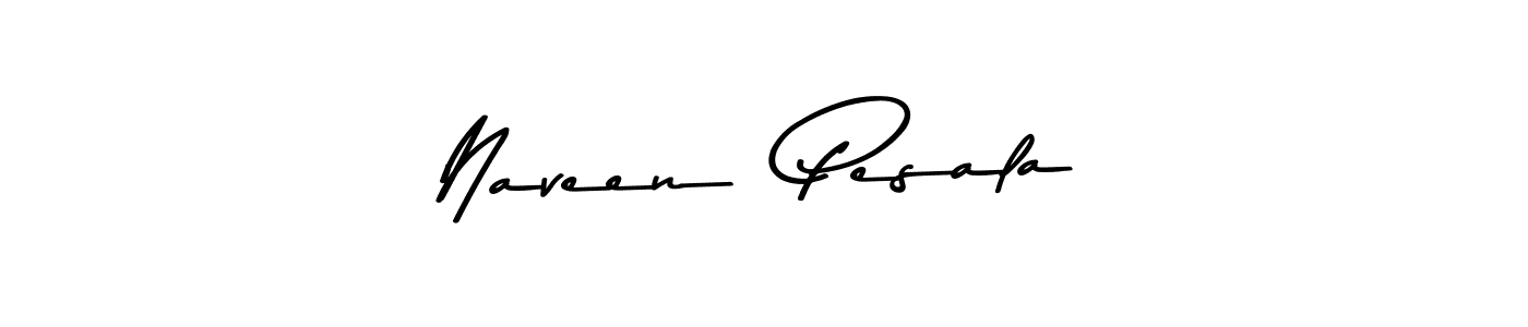 The best way (Asem Kandis PERSONAL USE) to make a short signature is to pick only two or three words in your name. The name Naveen  Pesala include a total of six letters. For converting this name. Naveen  Pesala signature style 9 images and pictures png