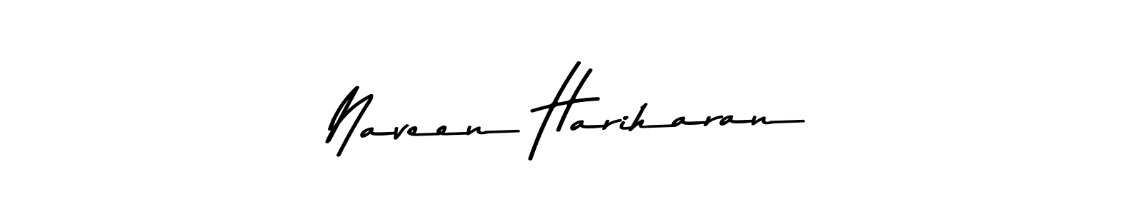 How to make Naveen Hariharan name signature. Use Asem Kandis PERSONAL USE style for creating short signs online. This is the latest handwritten sign. Naveen Hariharan signature style 9 images and pictures png