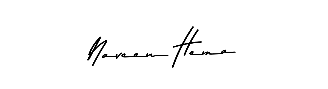 Create a beautiful signature design for name Naveen Hema. With this signature (Asem Kandis PERSONAL USE) fonts, you can make a handwritten signature for free. Naveen Hema signature style 9 images and pictures png