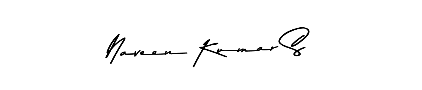 How to make Naveen Kumar S name signature. Use Asem Kandis PERSONAL USE style for creating short signs online. This is the latest handwritten sign. Naveen Kumar S signature style 9 images and pictures png