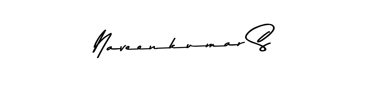 How to make Naveenkumar S name signature. Use Asem Kandis PERSONAL USE style for creating short signs online. This is the latest handwritten sign. Naveenkumar S signature style 9 images and pictures png