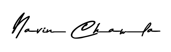 A dynamic signature style for Navin Chawla using Asem Kandis PERSONAL USE script. Designed to look authentic, handwritten, and professional. Navin Chawla signature style 9 images and pictures png