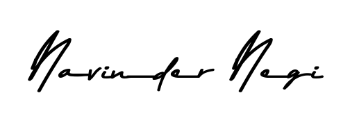 The Asem Kandis PERSONAL USE font transforms the name Navinder Negi into an executive sign with sharp precision and distinguished character. Navinder Negi signature style 9 images and pictures png