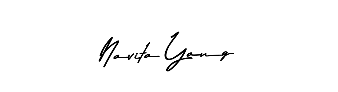 Make a beautiful signature design for name Navita Yang. With this signature (Asem Kandis PERSONAL USE) style, you can create a handwritten signature for free. Navita Yang signature style 9 images and pictures png