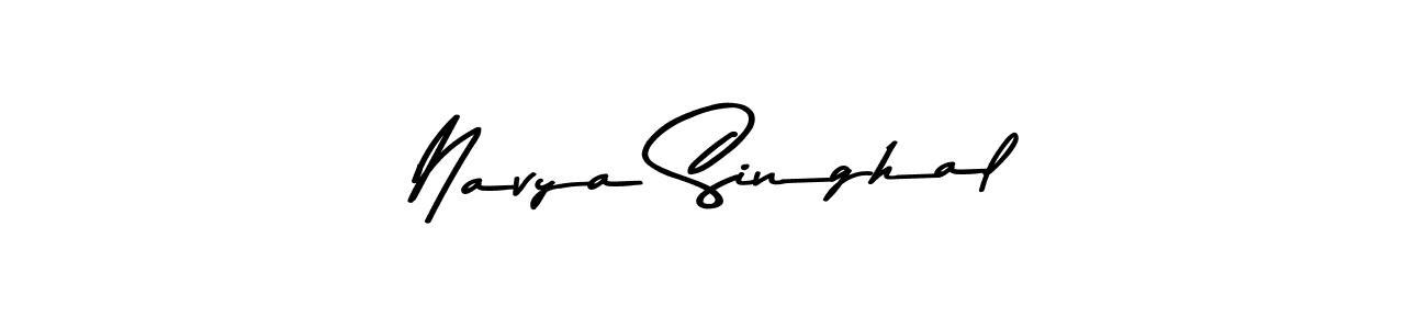 Create a beautiful signature design for name Navya Singhal. With this signature (Asem Kandis PERSONAL USE) fonts, you can make a handwritten signature for free. Navya Singhal signature style 9 images and pictures png