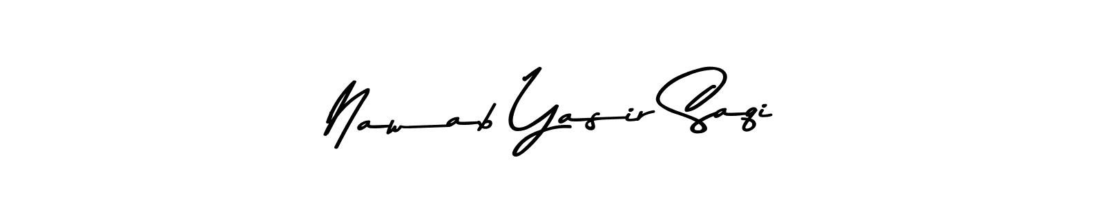 Use a signature maker to create a handwritten signature online. With this signature software, you can design (Asem Kandis PERSONAL USE) your own signature for name Nawab Yasir Saqi. Nawab Yasir Saqi signature style 9 images and pictures png