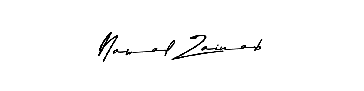 Design your own signature with our free online signature maker. With this signature software, you can create a handwritten (Asem Kandis PERSONAL USE) signature for name Nawal Zainab. Nawal Zainab signature style 9 images and pictures png