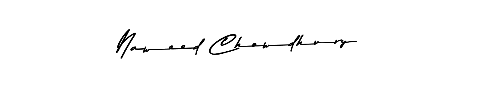 How to make Naweed Chowdhury name signature. Use Asem Kandis PERSONAL USE style for creating short signs online. This is the latest handwritten sign. Naweed Chowdhury signature style 9 images and pictures png