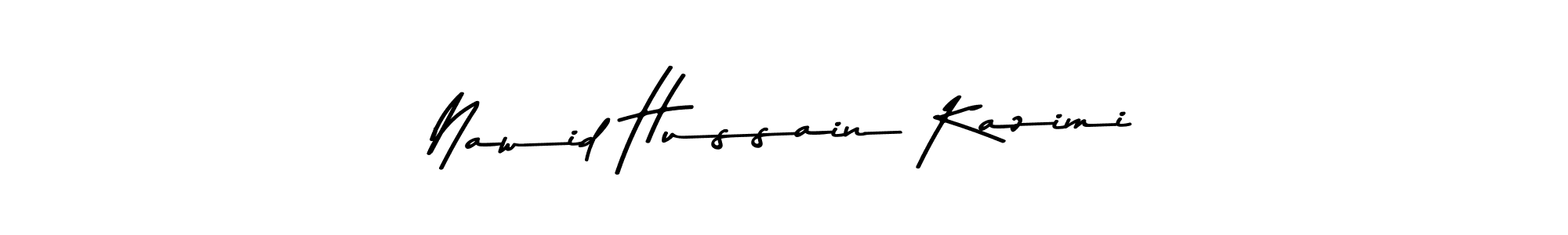 This is the best signature style for the Nawid Hussain Kazimi name. Also you like these signature font (Asem Kandis PERSONAL USE). Mix name signature. Nawid Hussain Kazimi signature style 9 images and pictures png